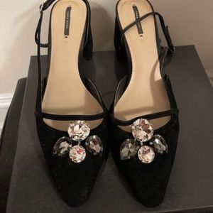 Elegant Zara shoes with crystal stones